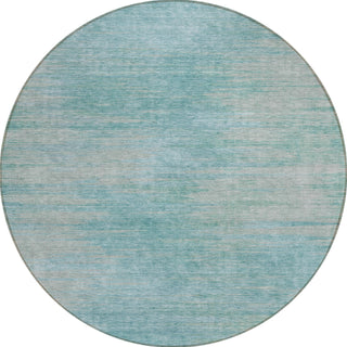 Piper Looms Chantille Lines ACN794 Aqua Machine Washable Area Rug Round Main Image