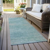 Piper Looms Chantille Lines ACN794 Aqua Machine Washable Area Rug Runner Outdoor Lifestyle Image Feature