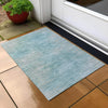 Piper Looms Chantille Lines ACN794 Aqua Machine Washable Area Rug Scatter Outdoor Lifestyle Image Feature