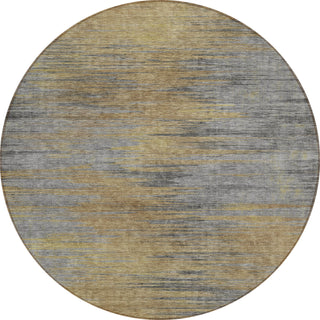 Piper Looms Chantille Lines ACN794 Brown Machine Washable Area Rug Round Main Image