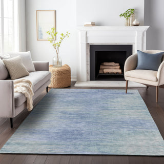 Piper Looms Chantille Lines ACN794 Denim Machine Washable Area Rug Lifestyle Image Feature