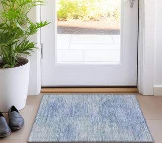 Piper Looms Chantille Lines ACN794 Denim Machine Washable Area Rug Scatter Lifestyle Image Feature