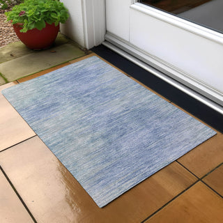 Piper Looms Chantille Lines ACN794 Denim Machine Washable Area Rug Scatter Outdoor Lifestyle Image Feature