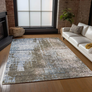 Piper Looms Chantille Modern ACN795 Brown Machine Washable Area Rug Lifestyle Image Feature