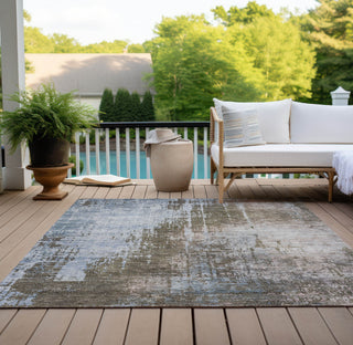 Piper Looms Chantille Modern ACN795 Brown Machine Washable Area Rug Outdoor Lifestyle Image Feature
