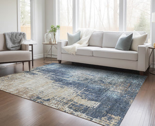 Piper Looms Chantille Modern ACN795 Navy Machine Washable Area Rug Lifestyle Image Feature