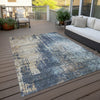 Piper Looms Chantille Modern ACN795 Navy Machine Washable Area Rug Outdoor Lifestyle Image Feature