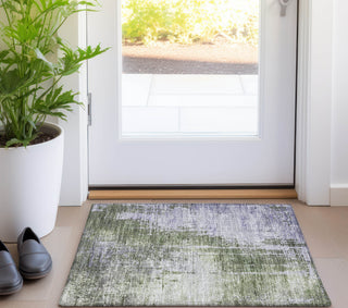 Piper Looms Chantille Modern ACN795 Olive Machine Washable Area Rug Scatter Lifestyle Image Feature