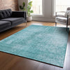 Piper Looms Chantille Modern ACN796 Aqua Machine Washable Area Rug Lifestyle Image Feature