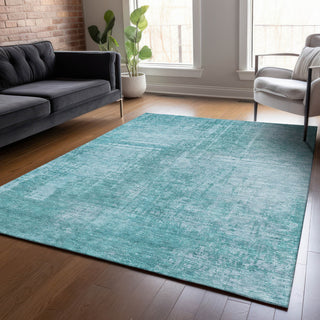 Piper Looms Chantille Modern ACN796 Aqua Machine Washable Area Rug Lifestyle Image Feature