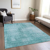 Piper Looms Chantille Modern ACN796 Aqua Machine Washable Area Rug Lifestyle Image Feature