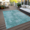 Piper Looms Chantille Modern ACN796 Aqua Machine Washable Area Rug Outdoor Lifestyle Image Feature
