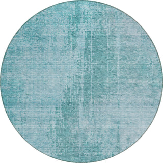 Piper Looms Chantille Modern ACN796 Aqua Machine Washable Area Rug Round Main Image