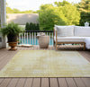 Piper Looms Chantille Modern ACN796 Gold Machine Washable Area Rug Outdoor Lifestyle Image Feature
