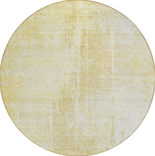 Piper Looms Chantille Modern ACN796 Gold Machine Washable Area Rug Round Main Image