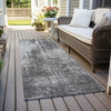 Piper Looms Chantille Modern ACN796 Gray Machine Washable Area Rug Runner Outdoor Lifestyle Image Feature