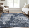 Piper Looms Chantille Modern ACN796 Navy Machine Washable Area Rug Lifestyle Image Feature