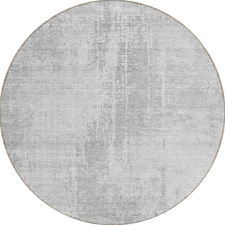 Piper Looms Chantille Modern ACN796 Silver Machine Washable Area Rug Round Main Image