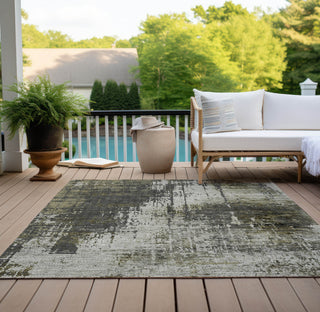 Piper Looms Chantille Modern ACN797 Taupe Machine Washable Area Rug Outdoor Lifestyle Image Feature