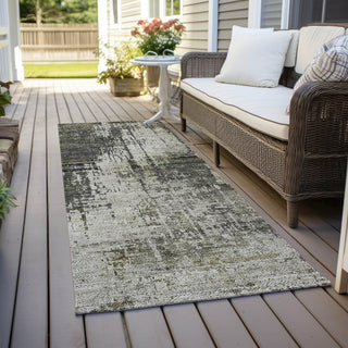 Piper Looms Chantille Modern ACN797 Taupe Machine Washable Area Rug Runner Outdoor Lifestyle Image Feature