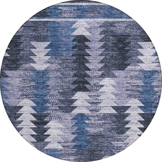 Piper Looms Chantille Southwest ACN798 Blue Machine Washable Area Rug Round Main Image