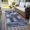 Piper Looms Chantille Southwest ACN798 Blue Machine Washable Area Rug Runner Outdoor Lifestyle Image Feature