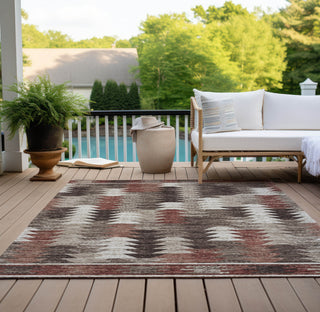 Piper Looms Chantille Southwest ACN798 Chocolate Machine Washable Area Rug Outdoor Lifestyle Image Feature
