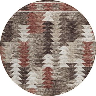 Piper Looms Chantille Southwest ACN798 Chocolate Machine Washable Area Rug Round Main Image
