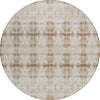 Piper Looms Chantille Geometric ACN799 Beige Machine Washable Area Rug Round Main Image