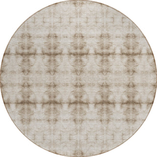 Piper Looms Chantille Geometric ACN799 Beige Machine Washable Area Rug Round Main Image