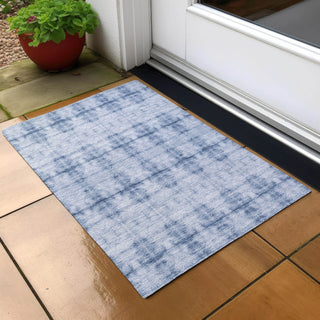 Piper Looms Chantille Geometric ACN799 Blue Machine Washable Area Rug Scatter Outdoor Lifestyle Image Feature