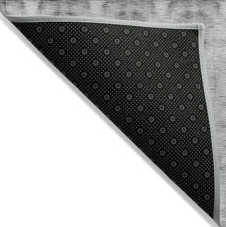 Piper Looms Chantille Geometric ACN799 Silver Machine Washable Area Rug Backing Image