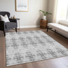 Piper Looms Chantille Geometric ACN799 Silver Machine Washable Area Rug Lifestyle Image Feature