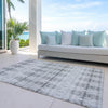 Piper Looms Chantille Geometric ACN799 Silver Machine Washable Area Rug Outdoor Lifestyle Image Feature