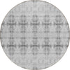 Piper Looms Chantille Geometric ACN799 Silver Machine Washable Area Rug Round Main Image