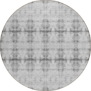 Piper Looms Chantille Geometric ACN799 Silver Machine Washable Area Rug Round Main Image