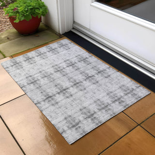 Piper Looms Chantille Geometric ACN799 Silver Machine Washable Area Rug Scatter Outdoor Lifestyle Image Feature