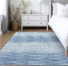 Piper Looms Chantille Lines ACN800 Blue Machine Washable Area Rug Lifestyle Image Feature