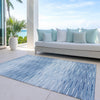 Piper Looms Chantille Lines ACN800 Blue Machine Washable Area Rug Outdoor Lifestyle Image Feature