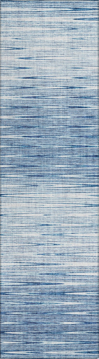 Piper Looms Chantille Lines ACN800 Blue Machine Washable Area Rug Runner Main Image