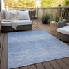 Piper Looms Chantille Lines ACN800 Denim Machine Washable Area Rug Outdoor Lifestyle Image Feature