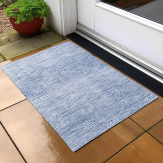 Piper Looms Chantille Lines ACN800 Denim Machine Washable Area Rug Scatter Outdoor Lifestyle Image Feature