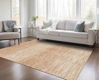 Piper Looms Chantille Lines ACN800 Salmon Machine Washable Area Rug Lifestyle Image Feature