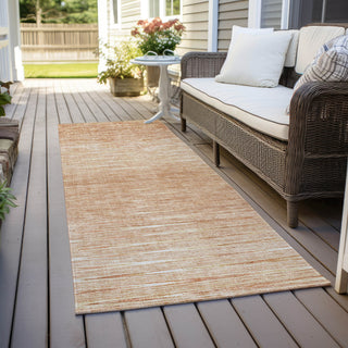 Piper Looms Chantille Lines ACN800 Salmon Machine Washable Area Rug Runner Outdoor Lifestyle Image Feature