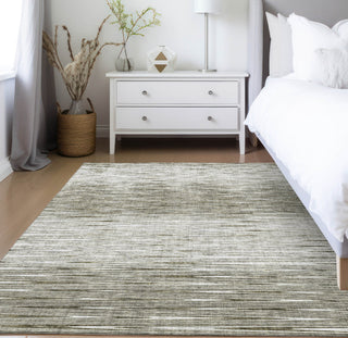 Piper Looms Chantille Lines ACN800 Taupe Machine Washable Area Rug Lifestyle Image Feature