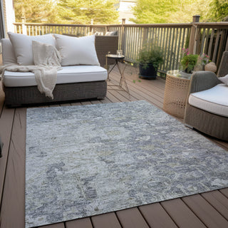 Piper Looms Chantille Oriental ACN801 Gray Machine Washable Area Rug Outdoor Lifestyle Image Feature