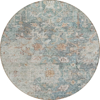 Piper Looms Chantille Oriental ACN801 Green Machine Washable Area Rug Round Main Image