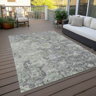 Piper Looms Chantille Oriental ACN801 Plum Machine Washable Area Rug Outdoor Lifestyle Image Feature