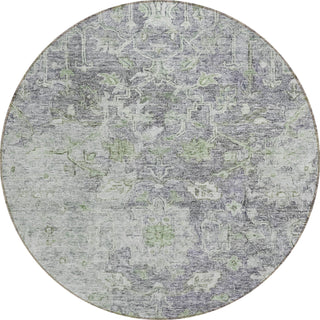 Piper Looms Chantille Oriental ACN801 Plum Machine Washable Area Rug Round Main Image