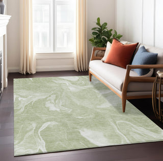 Piper Looms Chantille Abstract ACN802 Aloe Machine Washable Area Rug Lifestyle Image Feature